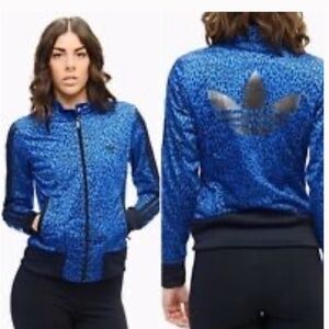 Adidas Originals Trefoil Leopard Blue Supergirl Track Jacket G86454 Size Large